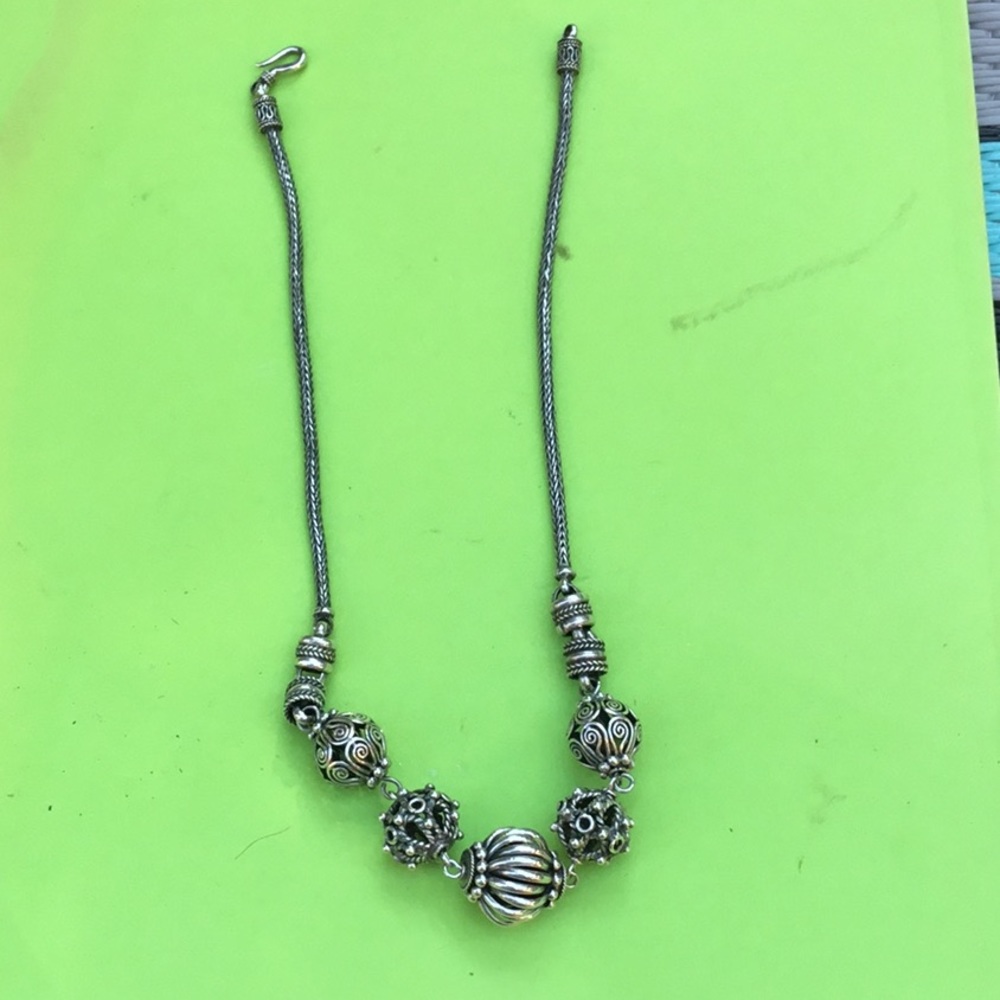 Vintage heavy sterling silver with ornate ball charms - Picture 4 of 12